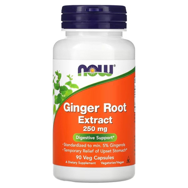 NOW Foods Ginger Root Extract: 90 Vegetarian Capsules, 250mg for Digestive Support
