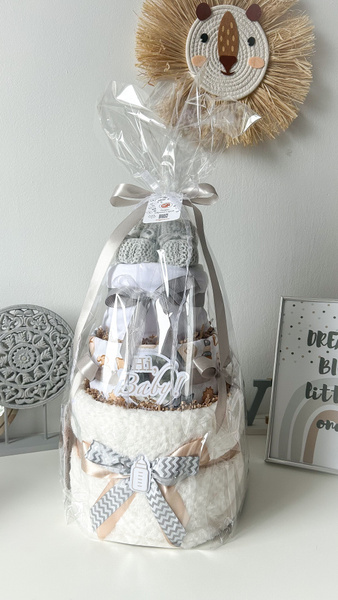Diaper Cake for Newborn Boy or Girl: Universal Baby Shower Gift