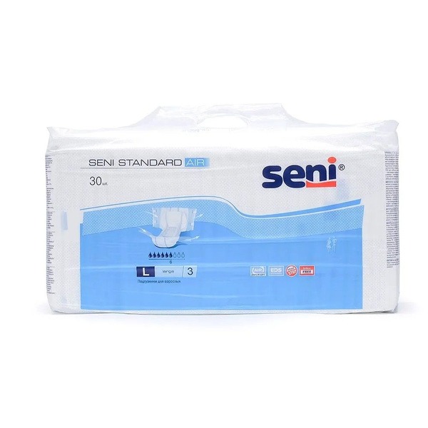 Seni L Adult Diapers, 30 Count