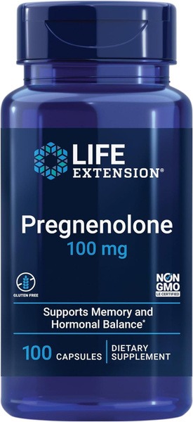 Pregnenolone 100mg: Anti-Aging Supplement for Memory & Cognitive Function (100 Capsules)