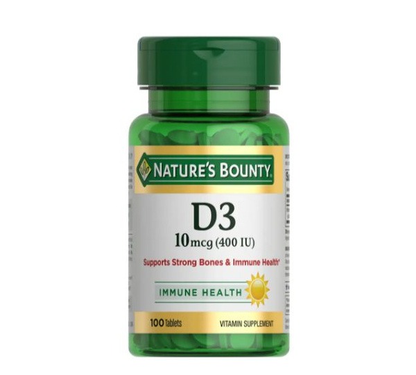 Nature's Bounty Vitamin D3 400 IU (10 mcg) Tablets - 100 Count