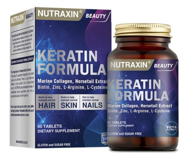 Nutraxin Keratin Vitamins: Hair, Skin & Nail Health (60 Tablets)