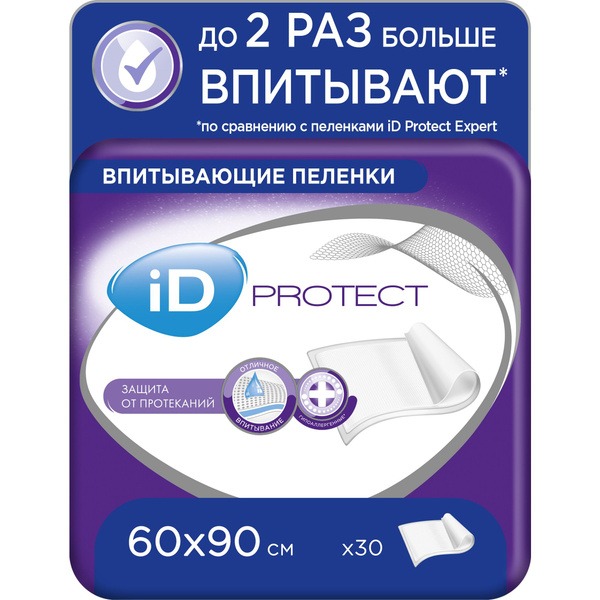 iD Protect Disposable Absorbent Underpads, 60x90 cm