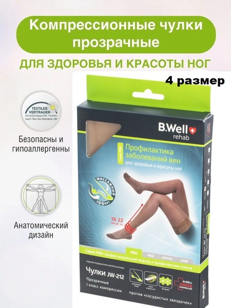 B.Well Beige Compression Stockings, Class 1