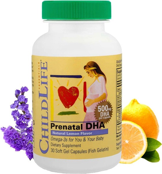 ChildLife Prenatal DHA 500mg (30 Softgels, Lemon) - US Vitamins
