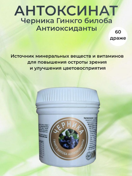 Anthoxinat Bilberry Ginkgo Biloba Antioxidant Tablets (60 x 0.48g)