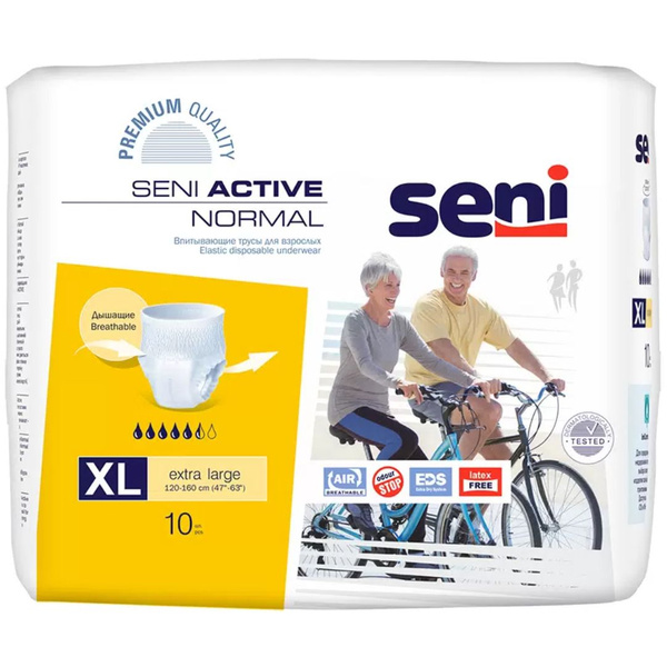 Seni Active Normal Adult Diapers XL - 80 Count Bulk Pack
