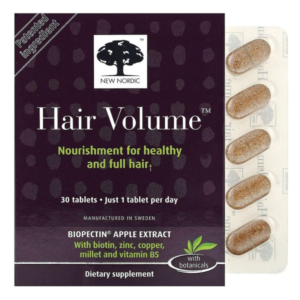 New Nordic Hair Volume Tablets: Herbal Hair Growth Supplement (30 Count)