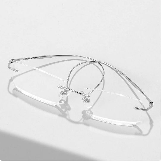 Titanium Rimless Blue Light Blocking Glasses: Luxury Brand