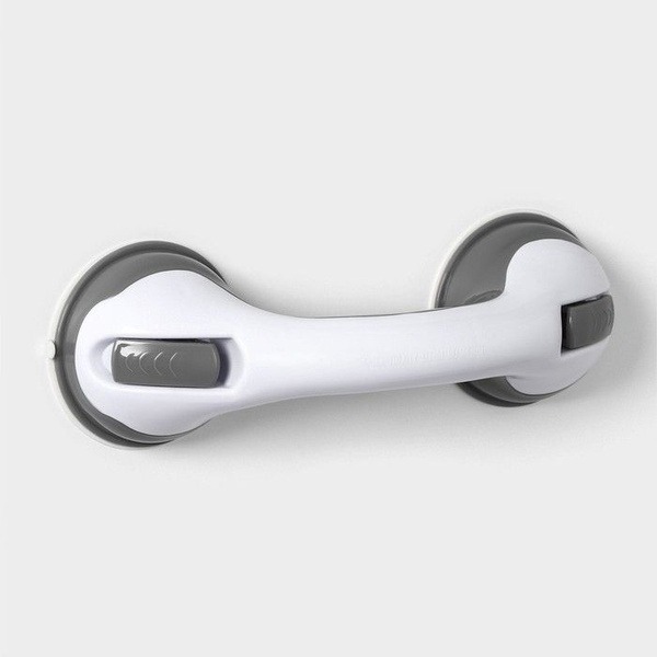 White Vacuum Suction Cup Bath Grab Bar
