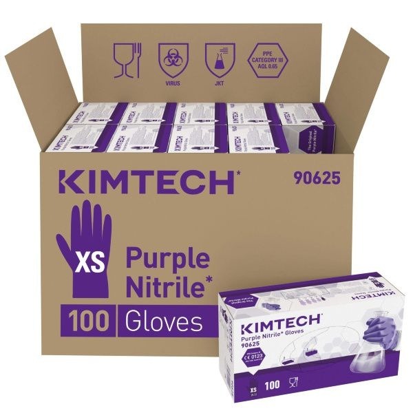 Kimtech Purple Nitrile Gloves (1000 Count) - Size Large (24cm)