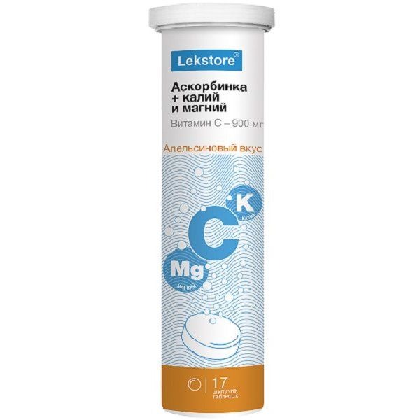 Lekstore Vitamin C 900mg Plus Potassium & Magnesium Effervescent Tablets