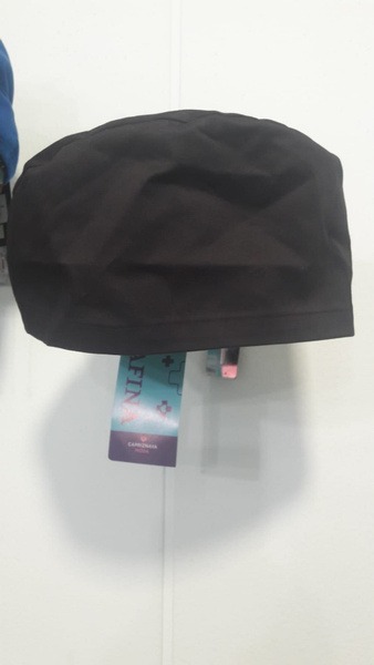 Black Medical Cap with Elastic Band (Size 54-56)