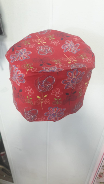 Flower Print Medical Bouffant Cap with Ties - Size 60
