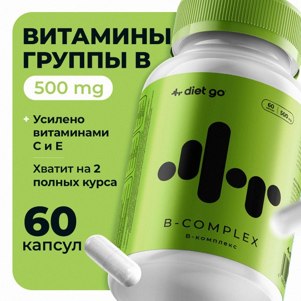 B Complex Vitamins with C & E for Hair & Nail Growth - 60 Capsules
