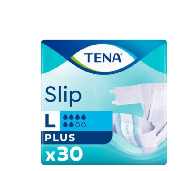 Tena Slip Plus Adult Diapers, Large, 30 Count