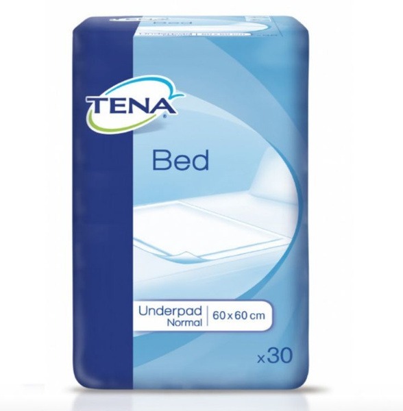 TENA Bed Underpads: 60x60cm, 30 Count - Absorbent & Normal
