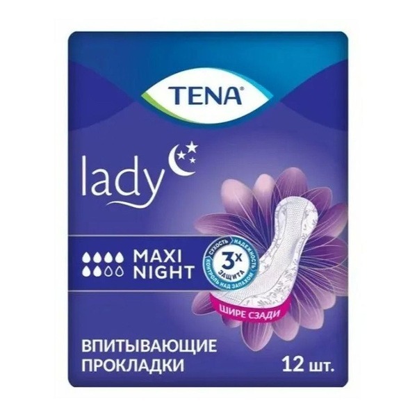 Tena Lady Maxi Night Pads, 12 Count