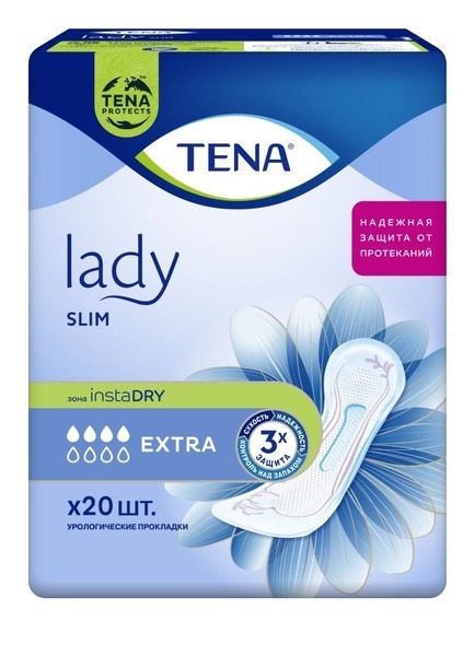 Tena Lady Slim Extra Urinary Incontinence Pads, 20 Count