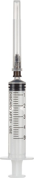 Jinlong Sterile 3-Part Syringes (5ml, 22G, 100 Pack)