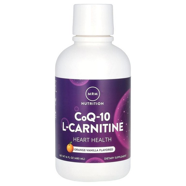 CoQ10 & L-Carnitine Liquid Supplement - Orange & Vanilla, 480ml