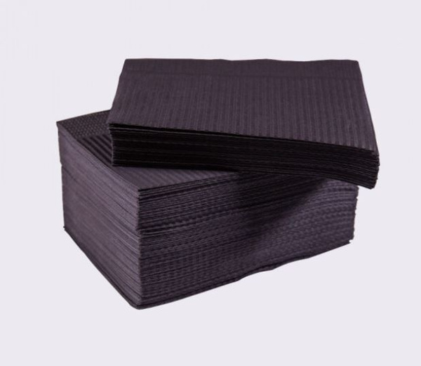 Black Disposable Wipes (33x45cm, 100 Pack) - Manicure, Tattoo, Dental