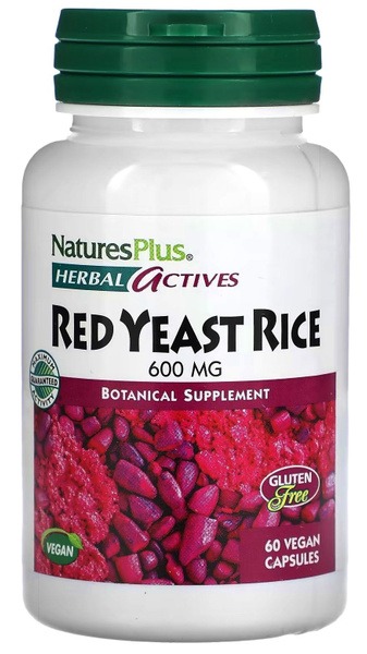 Nature's Plus Red Yeast Rice 600mg - 60 Vegetarian Capsules (Supports Cardiovascular Health)