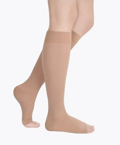 Compression Socks, Light Beige, 20-30 mmHg, 1 Pair