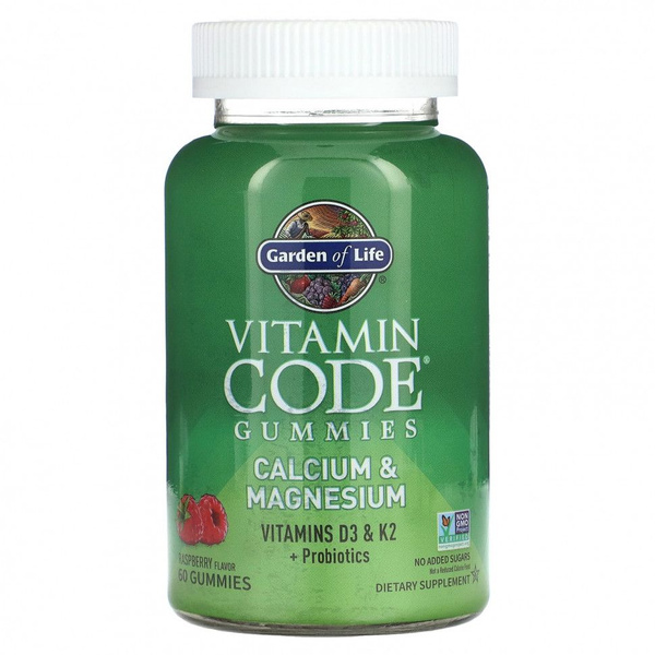 Garden of Life Vitamin Code Raw Calcium Magnesium D3 K2 & Probiotics - 60 Tablets