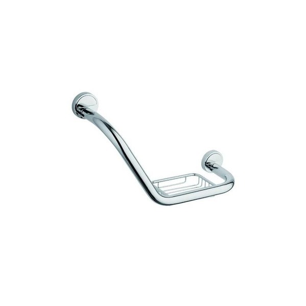Chrome Bathroom Grab Bar with Soap Dish - D-Lin D292710-3