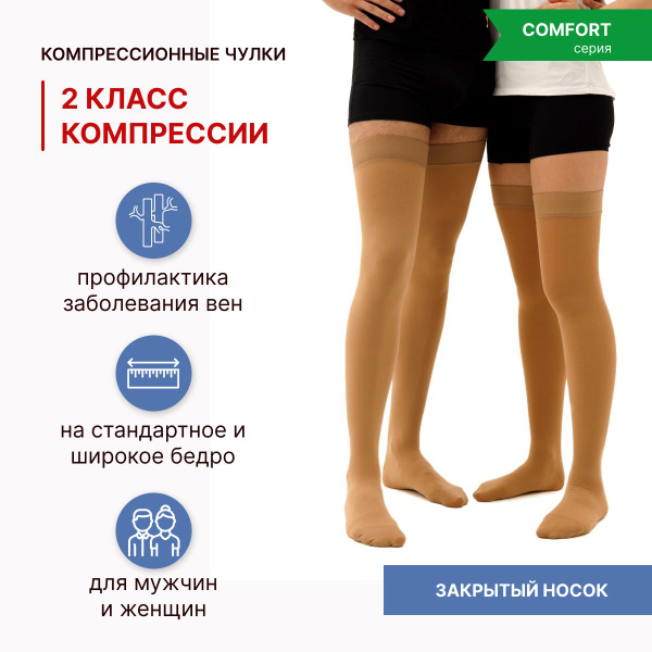 Beige Compression Stockings, Class 2 Compression, 1 Pair - PIONIC
