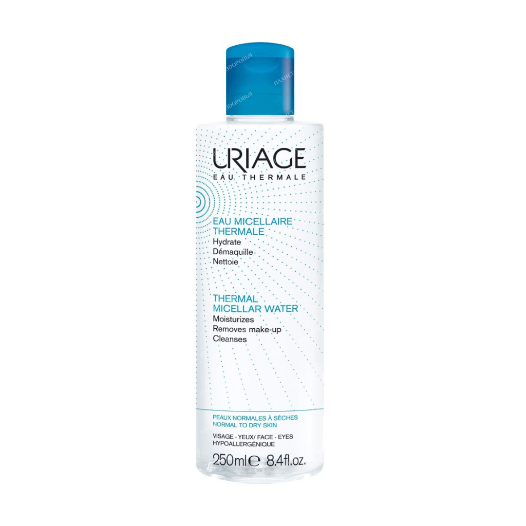 Uriage Micellar cleansing water based on thermal water for norms. and dry. facial skin and con. eye, 250 ml