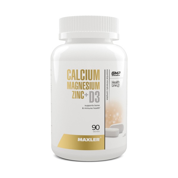 Maxler Calcium Magnesium Zinc & D3: 90-Count Vitamin & Mineral Supplement