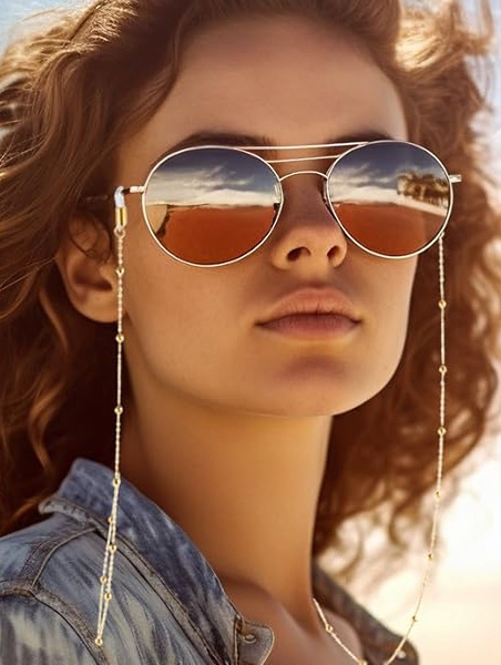 Gold Eyeglass Chain Holder for Women