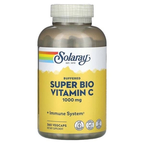 Solaray Buffered Vitamin C 500mg, 360 Capsules