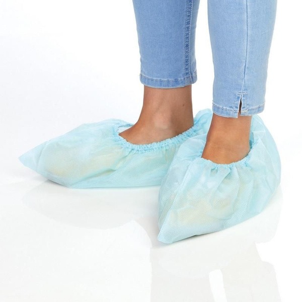 Non-Woven Shoe Covers with Elastic, Low Cut (25cm, 10 Pairs)