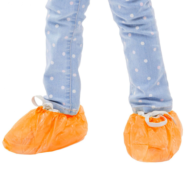 Disposable Shoe Covers for Kids - 100 Count, Yellow, Heavy-Duty, Waterproof (8µm)