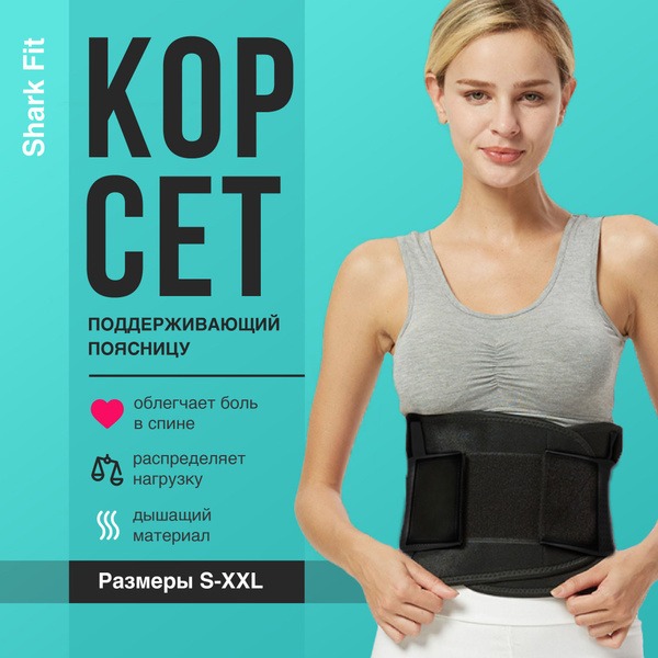 Shark Fit Lumbar Support Belt - Black, Size L