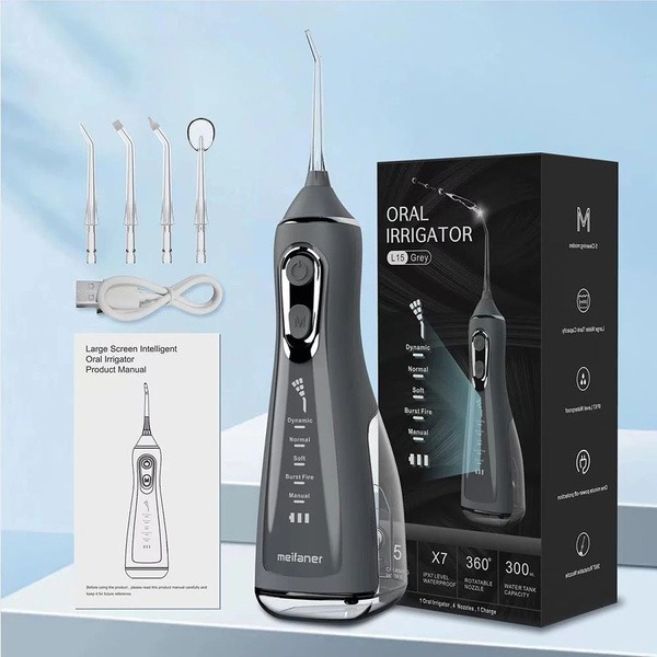 Wireless Portable Oral Irrigator: 4 Modes, 5 Nozzles, 360° Rotation