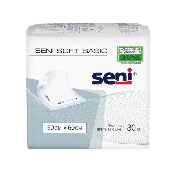 Seni Soft Basic Adult & Pet Super Absorbent Disposable Underpads (60x60cm, 180 Count)