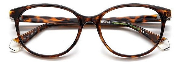 Polaroid PLD D467 086 Brown Plastic Women's Eyeglass Frames