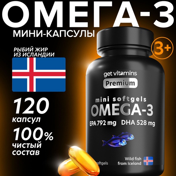 Icelandic Omega-3 1000mg Mini Softgels - 120 Capsules