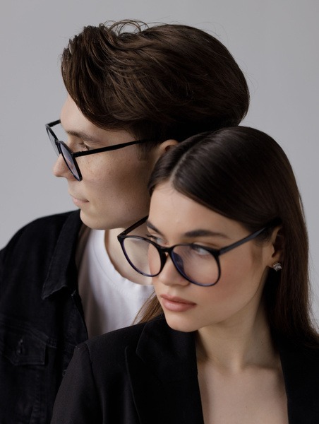 Blue Light Blocking Computer Glasses: Zero Power, Anti-Glare, Black Frame