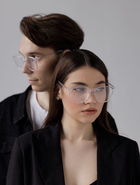Blue Light Blocking Computer Glasses: Stylish Zero Power, REALE Protection, White Frames