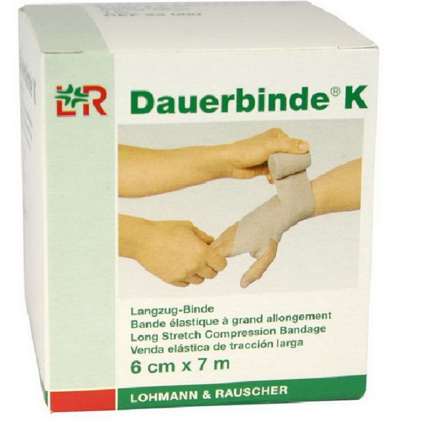 Lohmann & Rauscher Dauerbinde K Elastic Bandage - 10cm x 7m, 180% Stretch