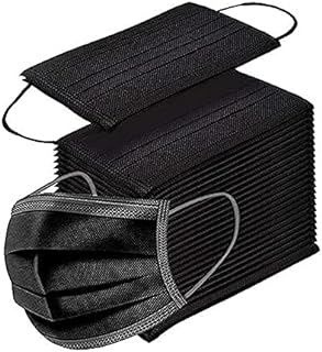 Black Disposable 3-Ply Face Masks (50 Pack)