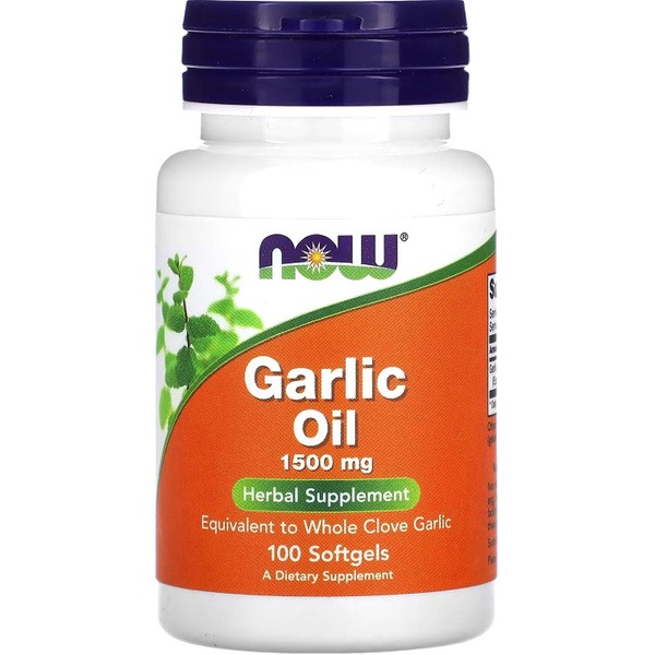 NOW Garlic Oil 1500mg, 100 Softgels: Immune & Cardiovascular Support