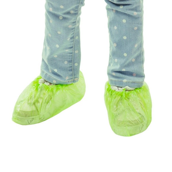 Durable Green Disposable Shoe Covers (50 Pairs) - Medical Grade Polyethylene