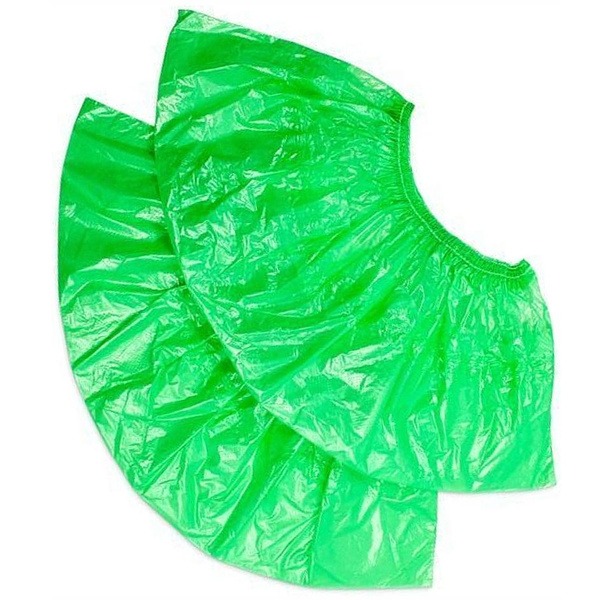 Heavy-Duty Disposable Shoe Covers (100 Pcs, Green) - Medical Grade Polyethylene