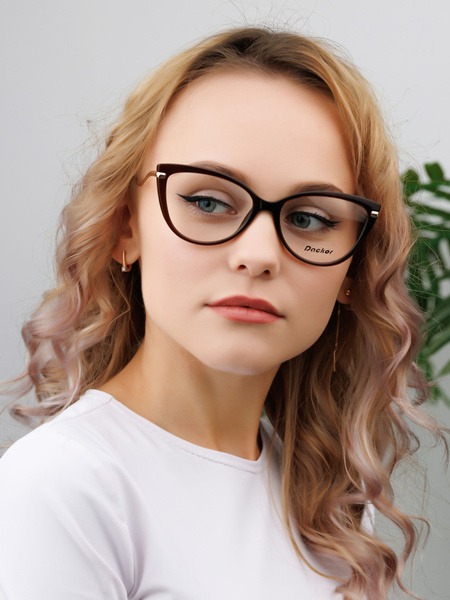 Dackor Women's Cat Eye Eyeglasses Frames - Brown & Gold